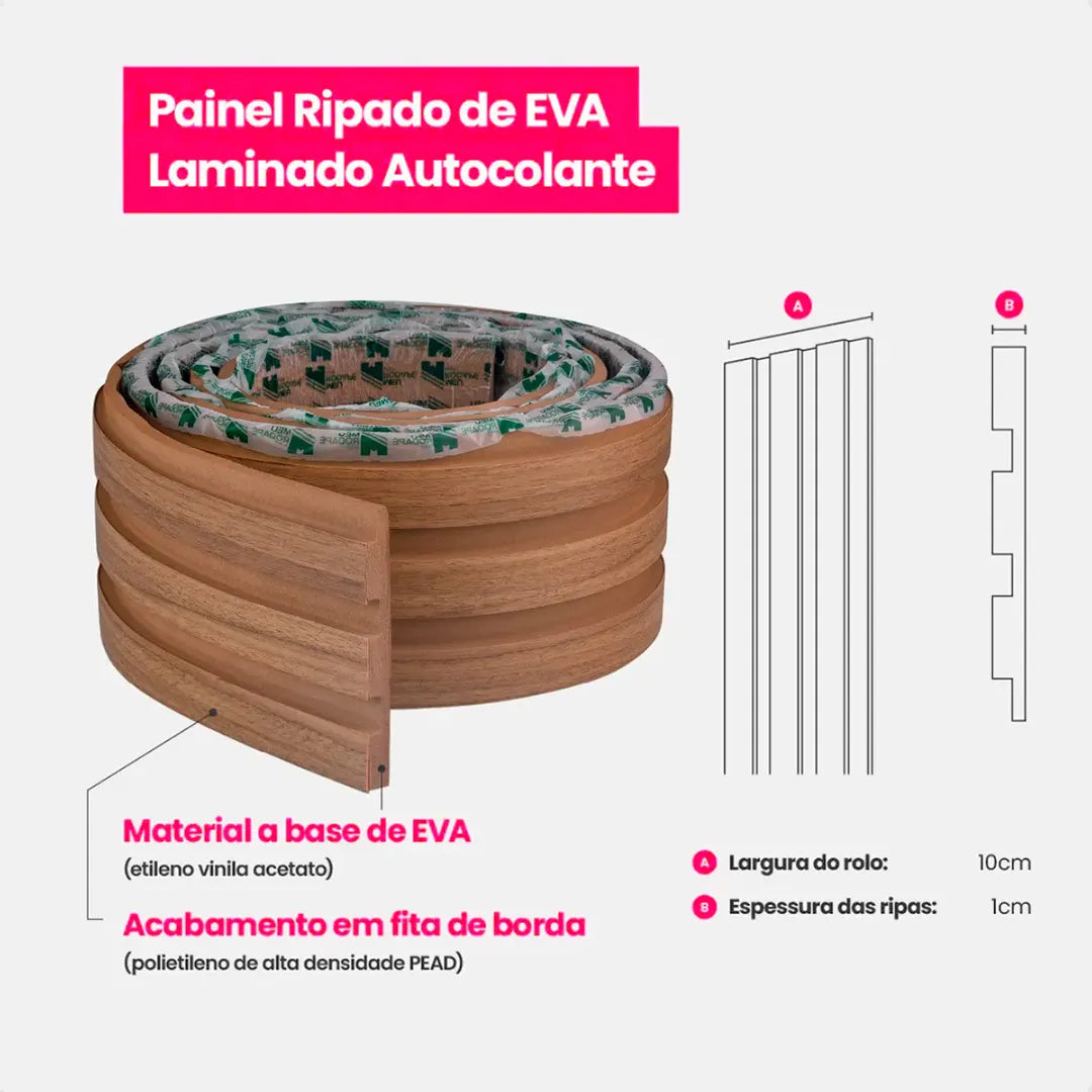 Kit Painel Ripado Autocolante 3M Laminado | Linha Madeto | DIY