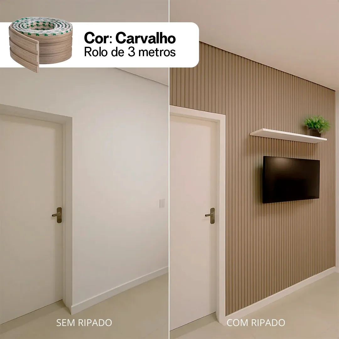 Kit Painel Ripado Autocolante 3M Laminado | Linha Madeto | DIY
