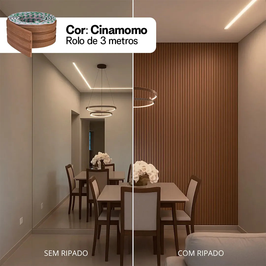 Kit Painel Ripado Autocolante 3M Laminado | Linha Madeto | DIY