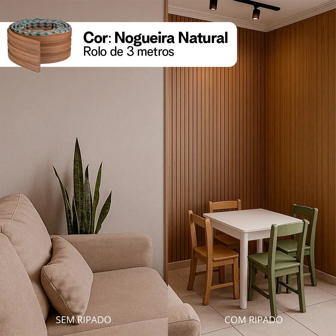 Kit Painel Ripado Autocolante 3M Laminado | Linha Madeto | DIY