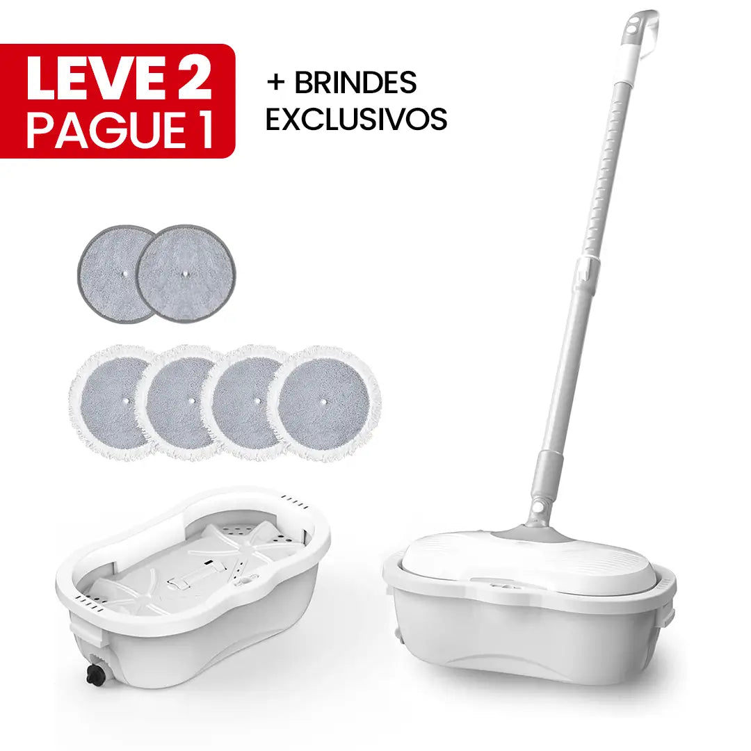 Mop Elétrico Módulos de Limpeza e Tanque Suporte [LEVE 2 PAGUE 1] BRINDES